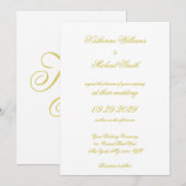 Invitation Élégant Mariage Île Citron Jaune Script (Devant / Derrière)