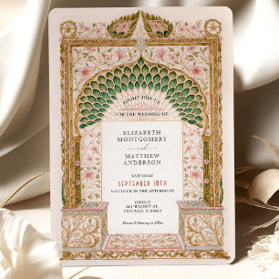 Invitation Élégant Mariage indien Floral Arch Motif