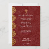 Invitation Élégant Mariage indien Gold & Red Ganesha (Devant)