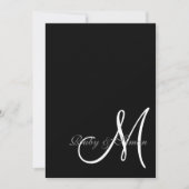 Invitation Élégant Mariage Initiale Noir Blanc (Devant)