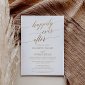 Invitation Élégant Mariage Intime Calligraphié en Or