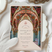 Invitation Élégant Mariage islamique Motifs d'arc floral