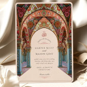 Invitation Élégant Mariage islamique Motifs d'arc floral