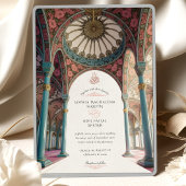 Invitation Élégant Mariage islamique Plafond floral Artwork