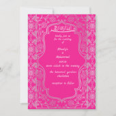 Invitation ÉLÉGANT MARIAGE ISLAMIQUE rose et blanc (Devant)
