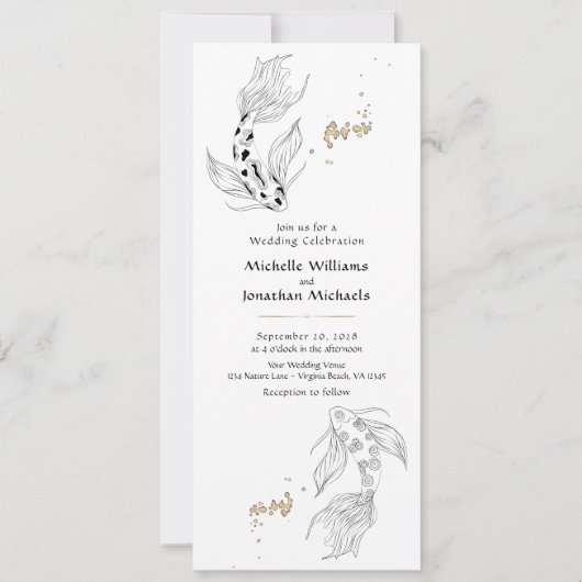 Invitation Élégant Mariage japonais de poisson Koi (Devant)