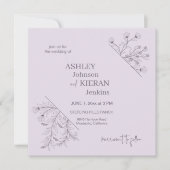 Invitation Élégant Mariage Lavender (Devant)