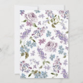 Invitation Elégant Mariage Lilac aquarelle (Dos)