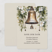 Invitation Élégant mariage Lily Floral Sauvez les dates (Devant / Derrière)