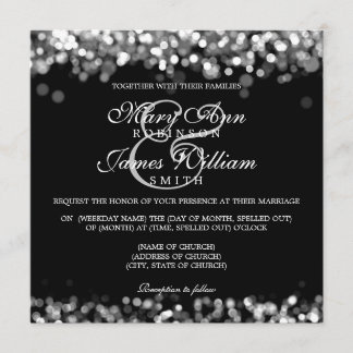 Invitation Elégant Mariage Lumières Argent