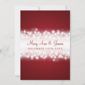 Invitation Élégant Mariage Magique Parkle Rouge (Dos)