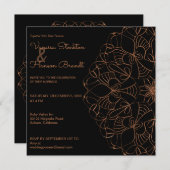 Invitation Élégant Mariage Mandala en laiton (Devant / Derrière)