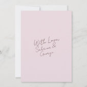 Invitation Élégant Mariage manuscrit rétro moderne (Dos)