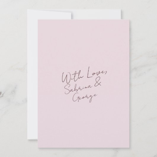 Invitation Élégant Mariage manuscrit rétro moderne (Dos)