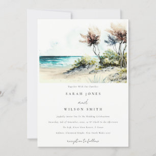 Invitation Elégant Mariage marin de la plage de Palm Plage Du