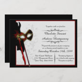 Invitation Élégant Mariage Masquerade (Devant / Derrière)
