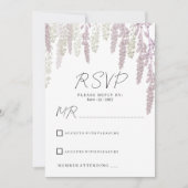 Invitation Elégant mariage mauve rose menthe vert floral RSVP (Devant)