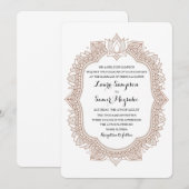 Invitation Élégant Mariage Mehndi (Devant / Derrière)