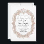 Invitation Élégant Mariage Mehndi<br><div class="desc">Design mariage inspiré du henné dans les tons brun et taupe terreux. Pour les cartes rsvp correspondantes,  invitations,  inserts,  postage et autres éléments correspondants,  cliquez sur le lien ci-dessous pour voir l'ensemble de la collection Elegant Mehndi.</div>
