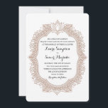 Invitation Élégant Mariage Mehndi<br><div class="desc">Design mariage inspiré du henné dans les tons brun et taupe terreux. Pour les cartes rsvp correspondantes,  invitations,  inserts,  postage et autres éléments correspondants,  cliquez sur le lien ci-dessous pour voir l'ensemble de la collection Elegant Mehndi.</div>