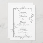 Invitation Élégant Mariage minimal (Devant / Derrière)