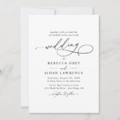 Invitation Élégant Mariage minimal de script (Devant)