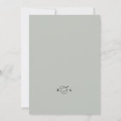 Invitation Élégant Mariage minimal de script (Dos)
