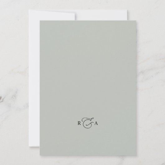 Invitation Élégant Mariage minimal de script (Dos)