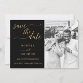Invitation Élégant Mariage Minimal Or Enregistrer La Date Inv (Devant)