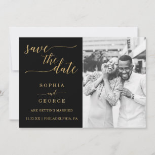 Invitation Élégant Mariage Minimal Or Enregistrer La Date Inv