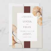 Invitation Élégant Mariage minimaliste Floral Automne (Devant)