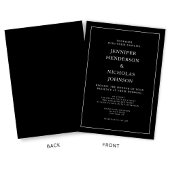 Invitation Élégant Mariage minimaliste noir classique