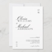 Invitation Élégant Mariage minimaliste noir et blanc (Devant)