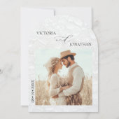 Invitation Élégant Mariage minimaliste noir et blanc (Dos)