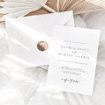 Invitation Élégant Mariage minimaliste noir et blanc<br><div class="desc">Conçu pour coordonner avec pour la collection de Faire-part de mariage "Modern Classic". Pour modifier les détails,  cliquez sur "Personnaliser". Voir le lien de collection sur cette page pour voir tous les éléments correspondants dans ce magnifique design ou voir la collection ici : https://bit.ly/3rQMpxU</div>