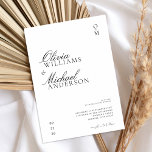 Invitation Élégant Mariage minimaliste noir et blanc<br><div class="desc">Faire-part de mariage noir et blanc avec typographie minimaliste chic.</div>