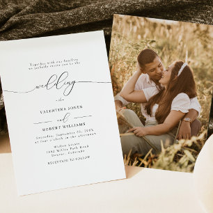 Invitation Élégant Mariage Minimaliste Photo