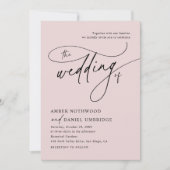 Invitation Élégant Mariage minimaliste rose pâle (Devant)