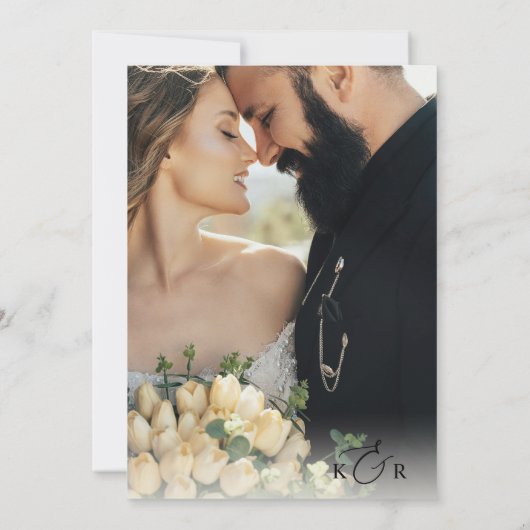 Invitation Élégant Mariage minimaliste rose pâle (Dos)