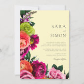 Invitation Élégant mariage moderne à fleurs (Devant)