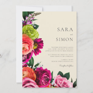 Invitation Élégant mariage moderne à fleurs