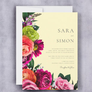 Invitation Élégant mariage moderne à fleurs