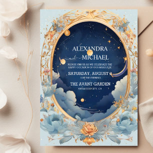 Invitation Élégant, Mariage Moderne aux Constellations Célest