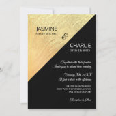 Invitation Élégant Mariage moderne Black & Gold Foil (Devant)