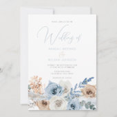Invitation Élégant Mariage moderne Boho Blue (Devant)