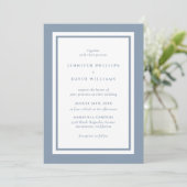 Invitation Élégant Mariage moderne Dusty Blue (Debout devant)