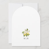 Invitation Élégant Mariage moderne en arc de citron méditerra (Dos)