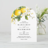 Invitation Élégant Mariage moderne en arc de citron méditerra (Debout devant)