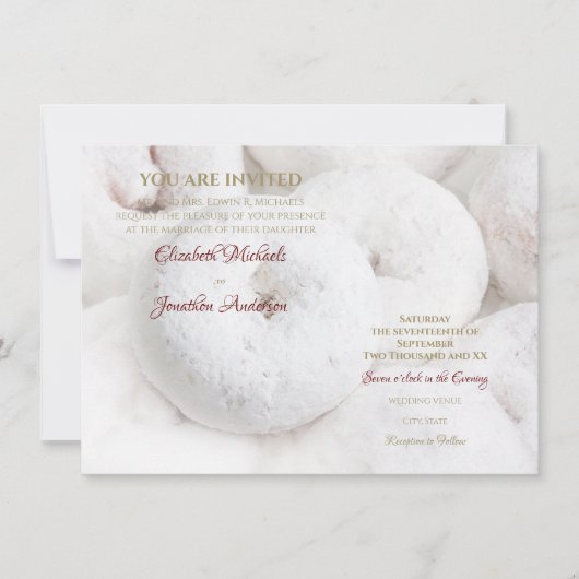 Invitation Elégant Mariage moderne Ethereal White Doughnut (Devant)