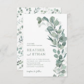 Invitation Élégant Mariage moderne Eucalyptus (Devant / Derrière)